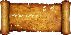 Póka Iván névjegykártya